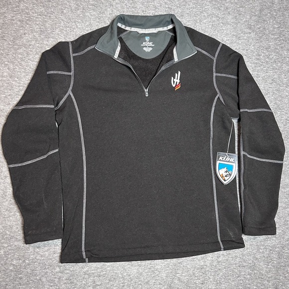Kuhl Revel 1/4 Zip Mens Sweater in‎ Black Pullover Jacket Outdoor Activewear NWT - Picture 1 of 5